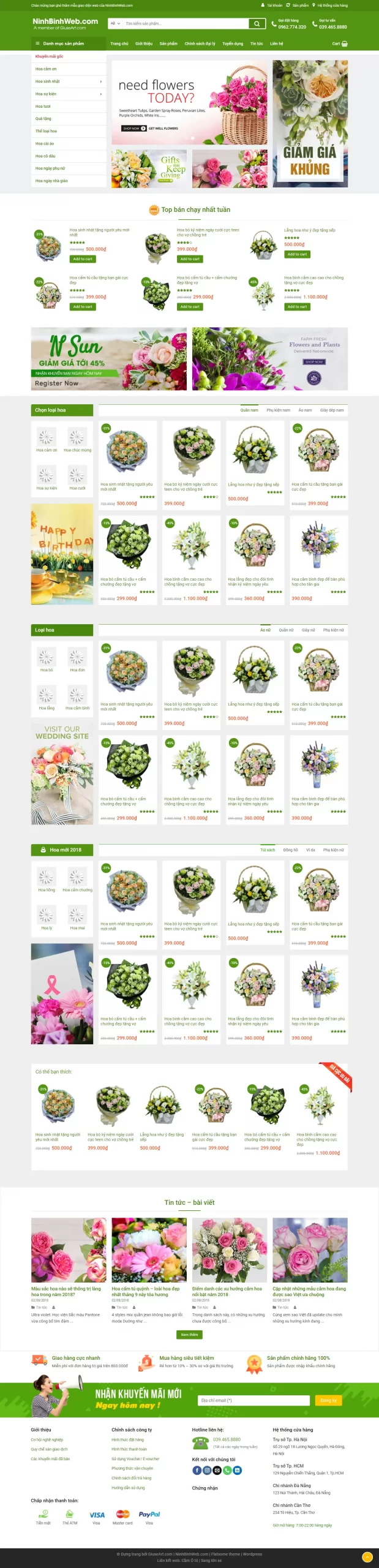 Mẫu website bán hoa tươi