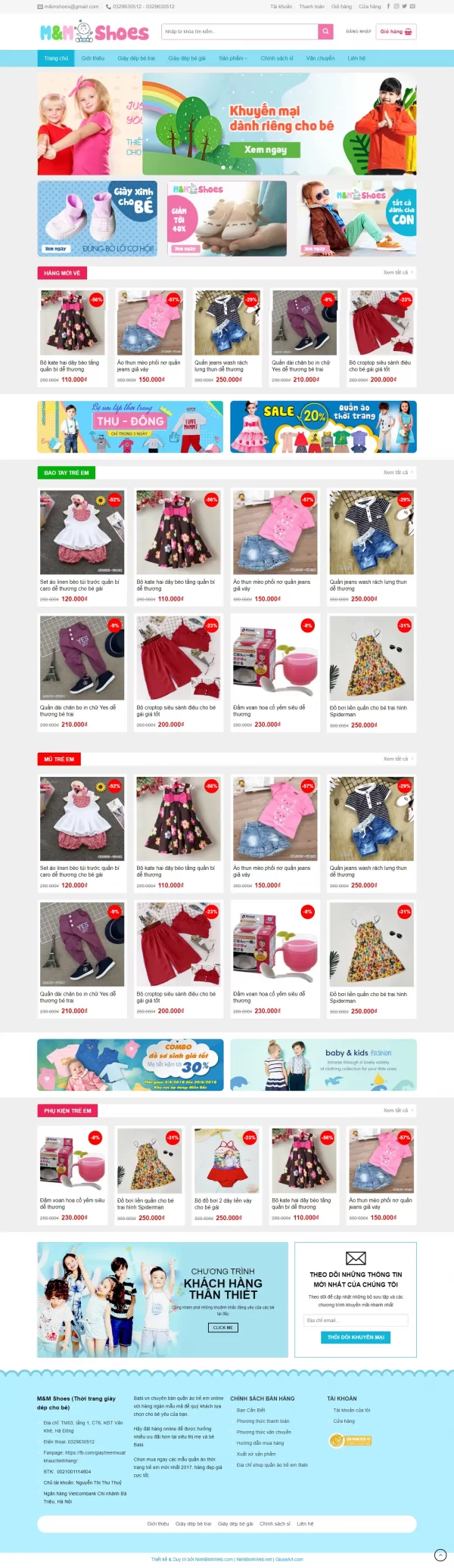 Mẫu website bán hàng quần áo